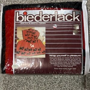 Biederlack Red High Pile scotty dog Blanket